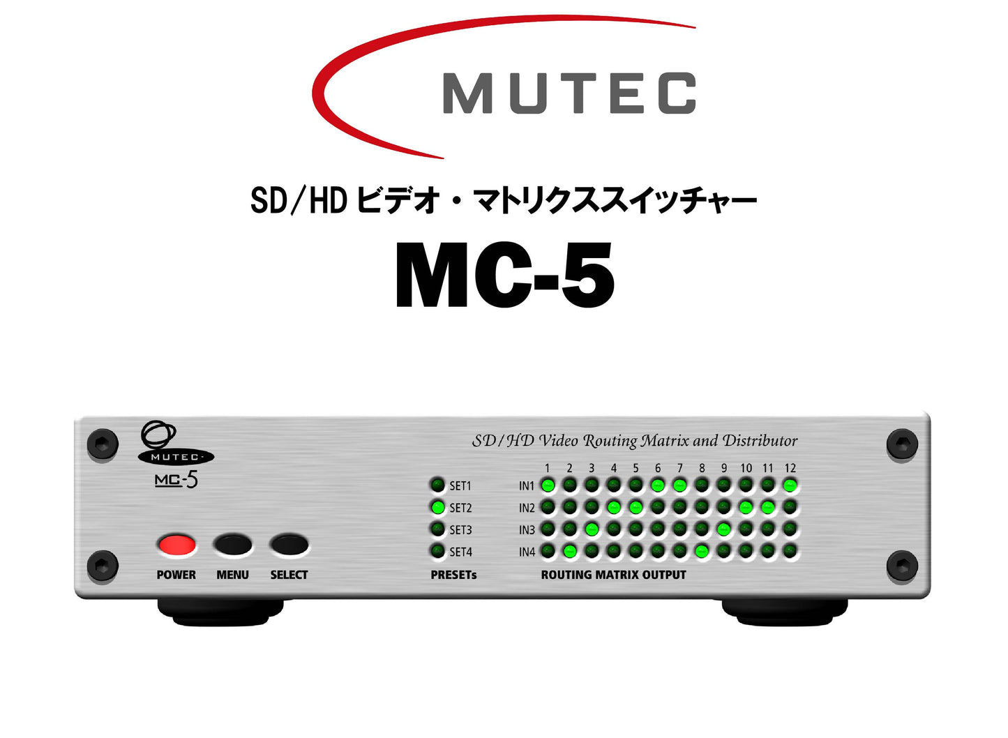 MUTEC　MC-5　SD/HDビデオ・マトリクススイッチャー